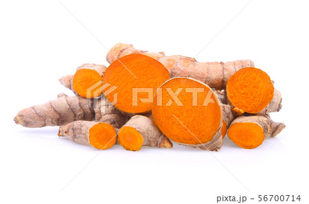 turmeric root isolated on white background turmeric root isolated on white background 56700714