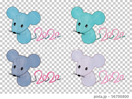 2020年年賀状用ねずみイラスト 56700800