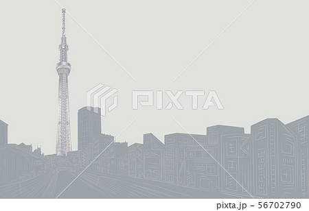 日本の名所東京スカイツリー銀左 56702790
