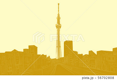 日本の名所東京スカイツリー金横 日本の名所東京スカイツリー金横 56702808