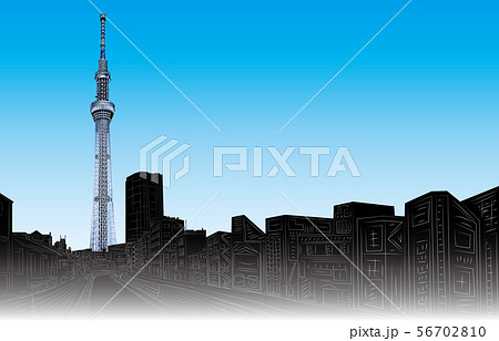 日本の名所東京スカイツリー左 56702810