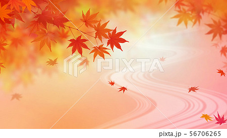 背景 和 和風 和柄 和紙 紅葉 秋 グラデーション 川のイラスト素材