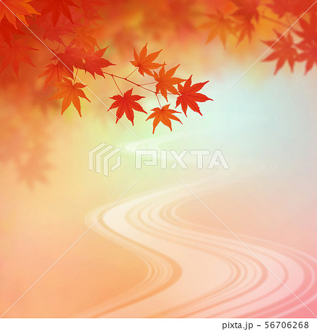 背景 和 和風 和柄 和紙 紅葉 秋 グラデーション 川のイラスト素材