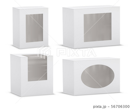 set of realistic empty cardboard boxes 56706300