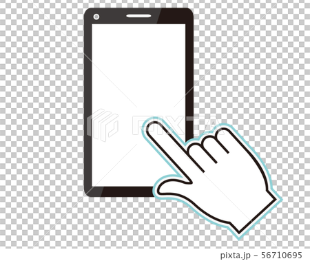 指 クリック 手 ハンド ハンドサイン アイコン 人差し指 スマホのイラスト素材 56710695 Pixta
