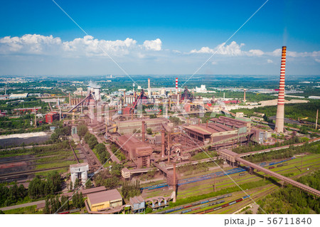 Industrial landscape with heavy pollution 56711840