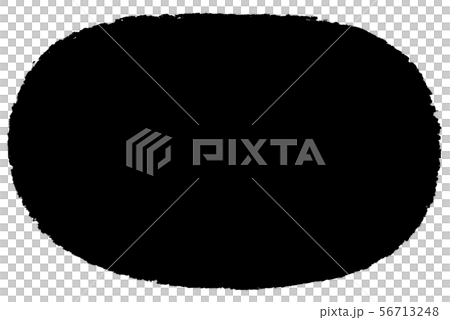 墨の筆跡を生かした丸囲み枠-和食・和菓子・和物の見出し背景に 56713248