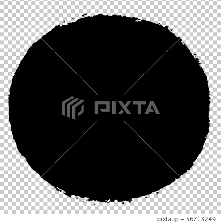 墨の筆跡を生かした丸囲み枠-和食・和菓子・和物の見出し背景に 56713249