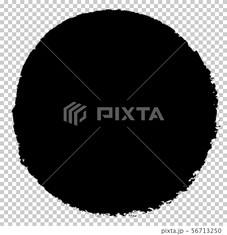 墨の筆跡を生かした丸囲み枠-和食・和菓子・和物の見出し背景に 56713250