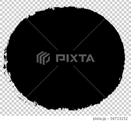 墨の筆跡を生かした丸囲み枠-和食・和菓子・和物の見出し背景に 56713252