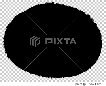 墨の筆跡を生かした丸囲み枠-和食・和菓子・和物の見出し背景に 56713253