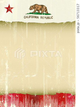 California poster scratched flag 56713317