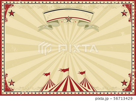 Circus Old Red Horizontal Backgroundのイラスト素材