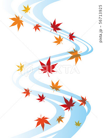 紅葉 水 川 和風 背景のイラスト素材 紅葉 水 川 和風 背景のイラスト素材