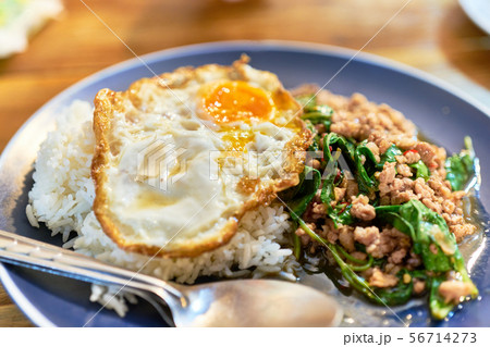 美味しそうなガパオライス 56714273