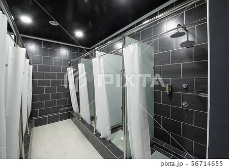 shower room in a sports complex shower room in a sports complex 56714655