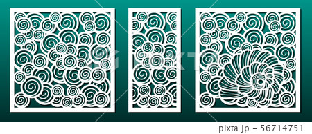 Laser cut panels set. Metal cutting pattern 56714751