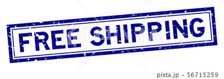 Grunge blue free shipping word square rubber stamp Grunge blue free shipping word square rubber stamp 56715259