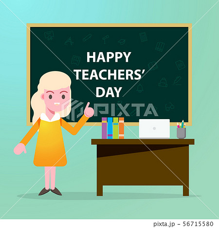 Happy teachers day cartoon character flat design 56715580