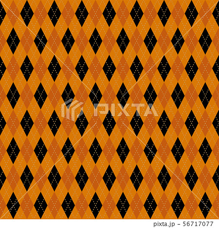 アーガイルチェック柄のシームレスパターン オレンジ色のイラスト素材