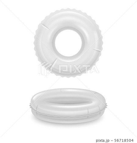 Realistic Detailed 3d White Blank Swim Ring Template Mockup Set. Vector Realistic Detailed 3d White Blank Swim Ring Template Mockup Set. Vector 56718504