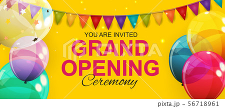 Grand Opening Card with Balloons Background. 56718961