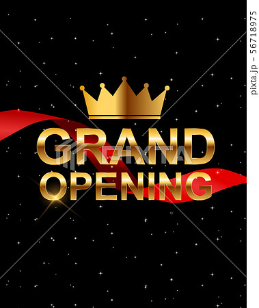 Grand Opening Card with Ribbon Background. Vector 56718975