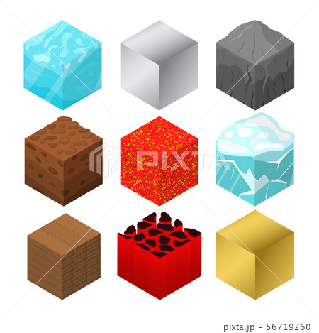 Mine Cubes Signs 3d Icon Set Isometric View. Vector 56719260