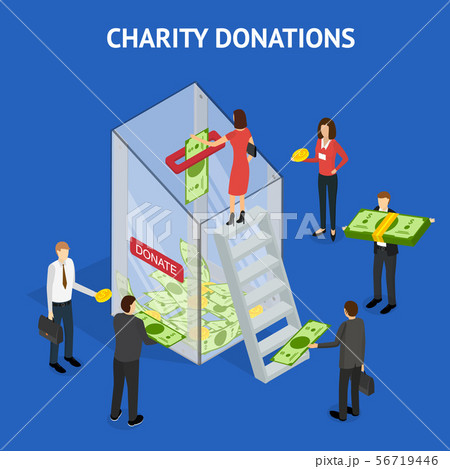 Charity Donation Funding Concept 3d Isometric View. Vector 56719446
