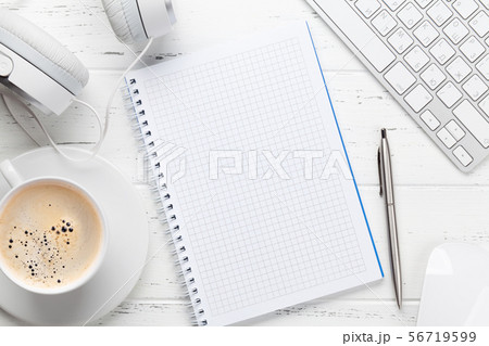 Office workplace table with notepad Office workplace table with notepad 56719599