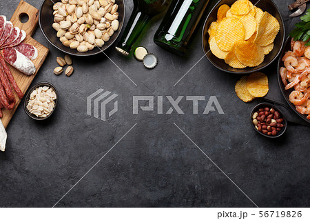 Draft beer and snacks Draft beer and snacks 56719826