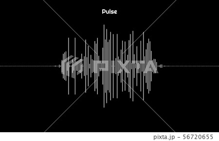 Graph of pulsation made of lines. Design element for music, sound, signal illustration 56720655