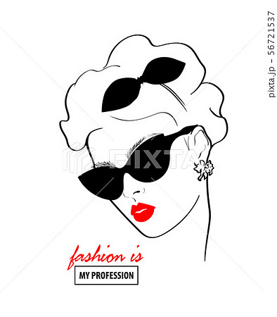 Fashion Design Sketch Woman In Style Pop Artのイラスト素材