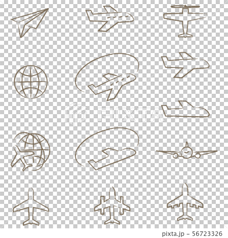 やさしい線画 飛行機 56723326
