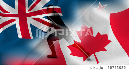 ニュージーランド カナダ ラグビー 国旗のイラスト素材