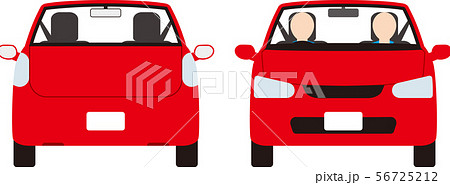前と後ろから見た乗用車 ベクター画像 のイラスト素材