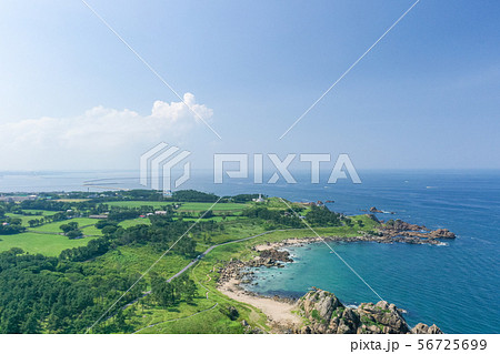 青森県八戸市　種差海岸空撮　夏 56725699