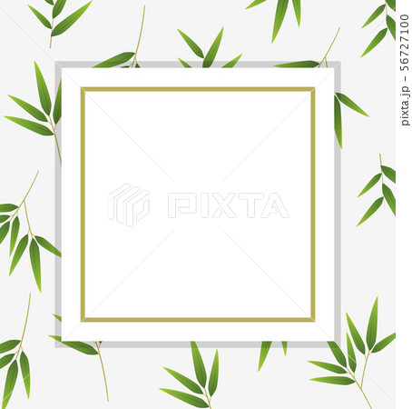 Border template with green bamboo leaves 56727100