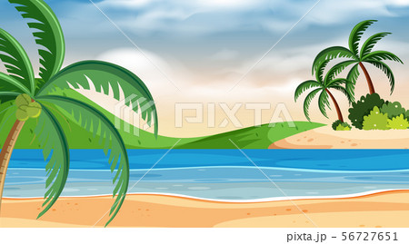 Landscape background design with blue sea Landscape background design with blue sea 56727651