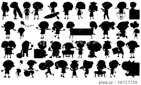 Set of sihouette isolated objects theme - children 56727720