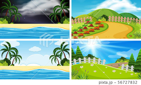 A set of outdoor scene including hills A set of outdoor scene including hills 56727832