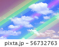 Sky background with fluffy clouds and cute rainbow 56732763