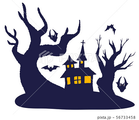 ハロウィン 魔女の家のイラスト素材