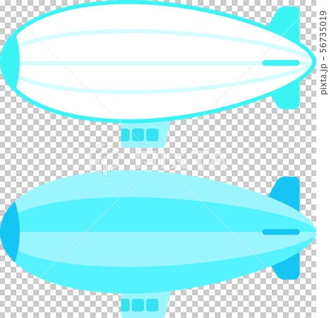 シンプルな飛行船のイラスト素材
