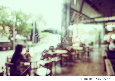 Abstract blur and defocused buffet restaurant and coffee shop cafe interior 56735771