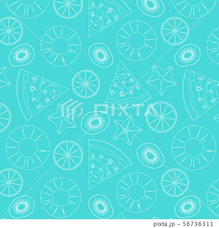 summer fruits seamless background vector	 56736311