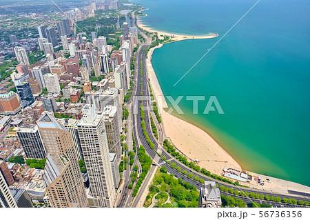 Chicago city aerial view 56736356