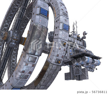 Future Space Station Isolated on White Background 3D Illustration Future Space Station Isolated on White Background 3D Illustration 56736811