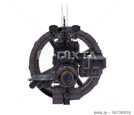Future Space Station Isolated on White Background 3D Illustration 56736858