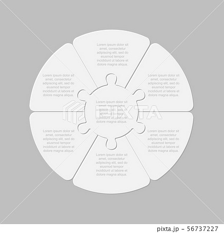 Six pieces jigsaw puzzle circles diagram graphic 56737227